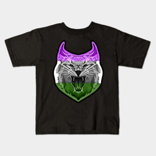 Caracal (Gender Queer Pride Flag) Kids T-Shirt